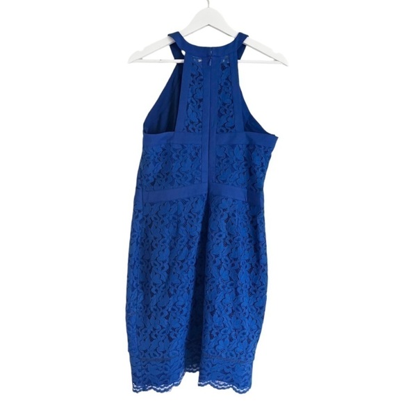 NWT Adelyn Rae Deven Lace Sleeveless Midi Dress Cobalt Blue Size Large - Picture 4 of 12